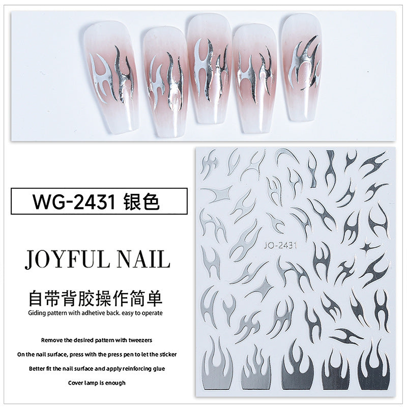 Wholesale Net red thorn flame  decorations small pattern black and white stickers