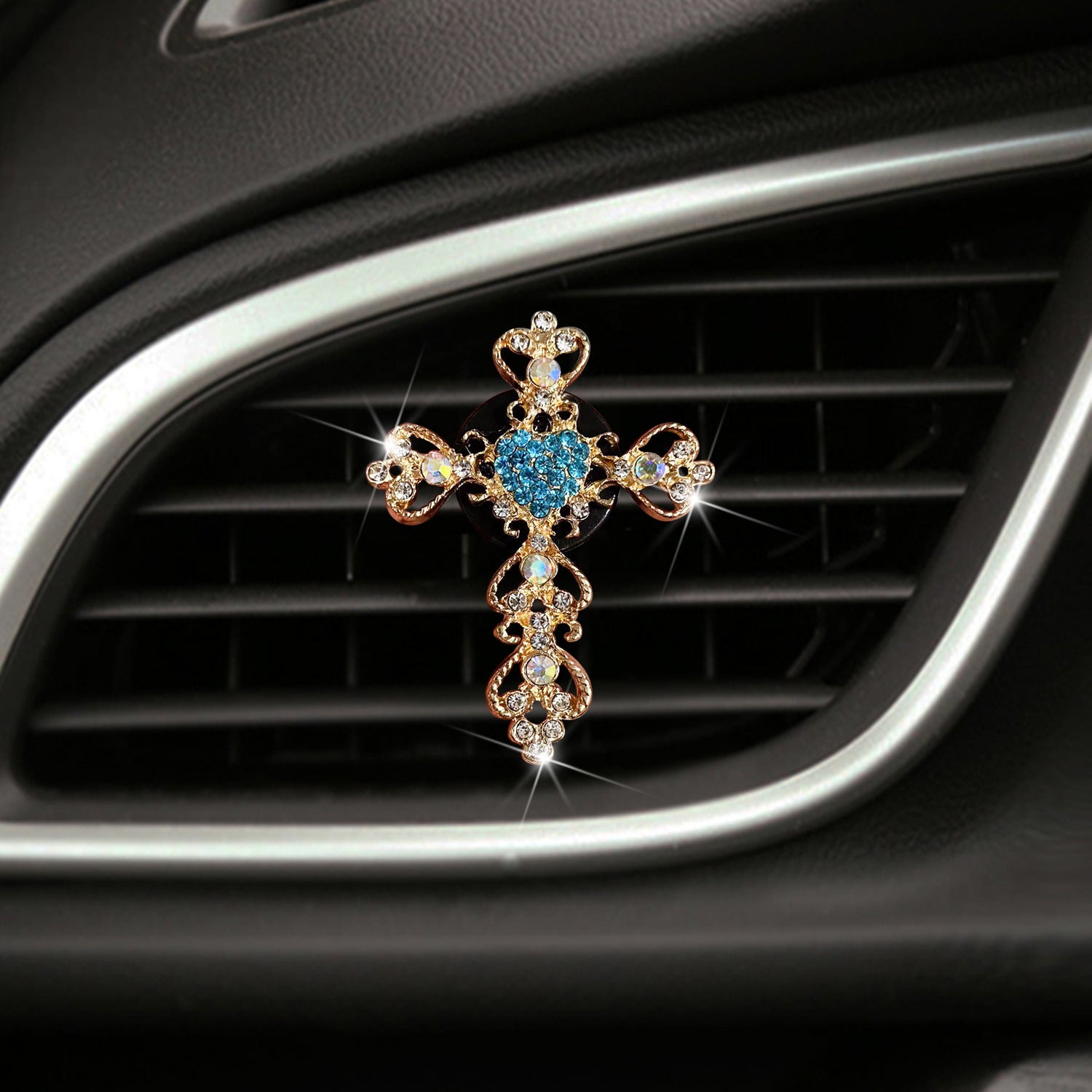 Wholesale Rhinestone Heart Car Air Vent Perfume Clip