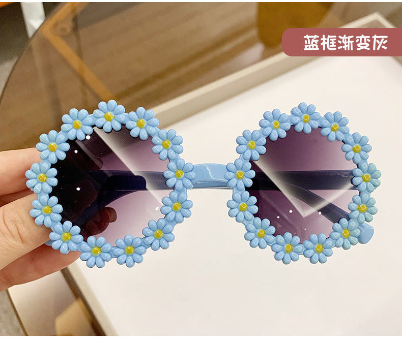 Wholesale Children's Cute Flower Sunglasses Travel Beach Sunshade Glasses Fashion Sunglasses