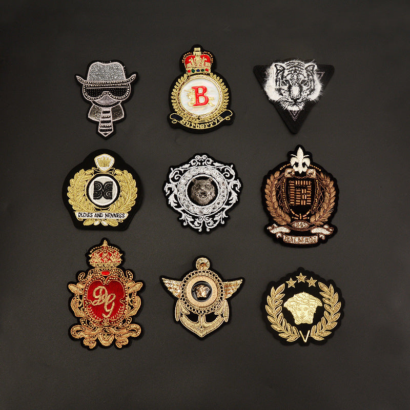 Wholesale Embroidered Metal Crown Badge Patch Pinless Clothing Accessory For Chic Everyday Wear
