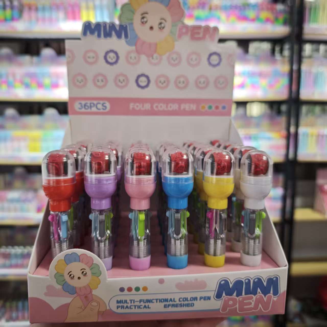 Wholesale 2pcs Creative Mini Roller Seal Short Four Color Pen