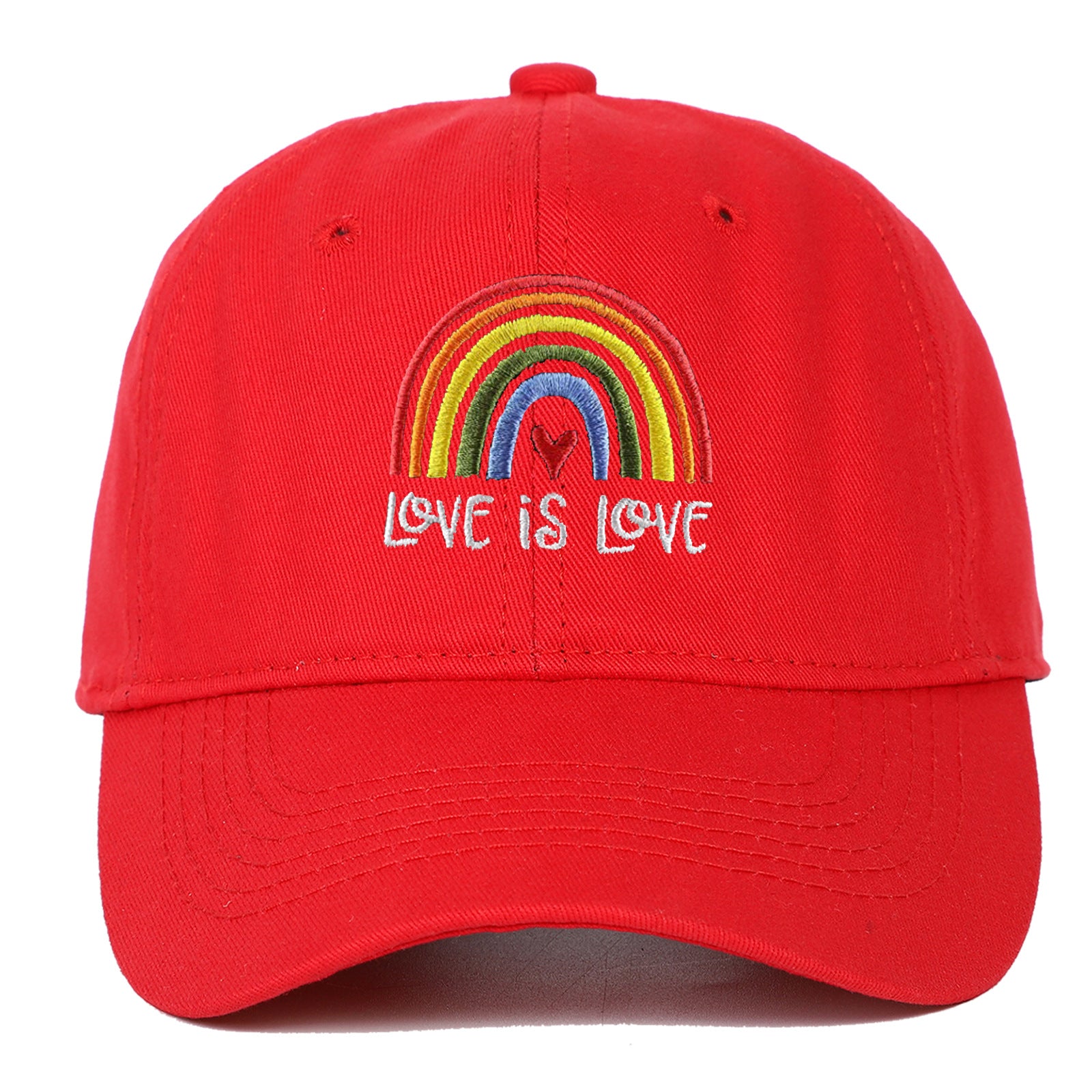 Algodón al por mayor LGBT Rainbow Love es amor Capilla de béisbol