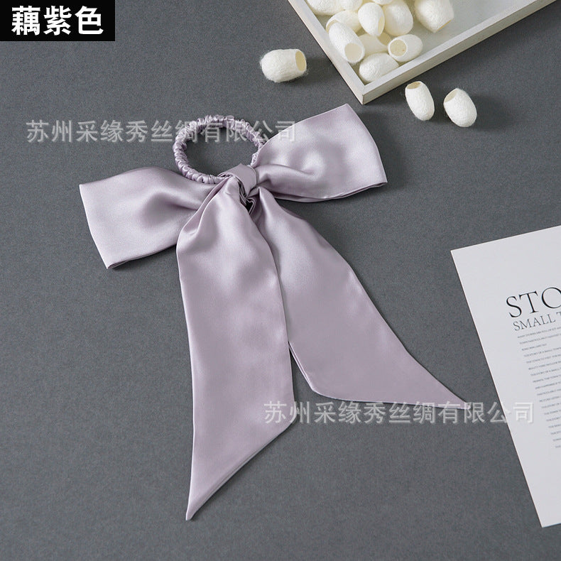 Wholesale hair rope hair accessories bow silk hair ring Hair Scrunchies
