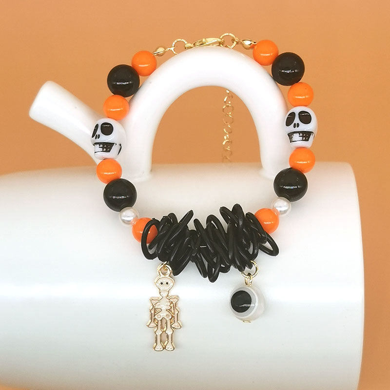 Wholesale 2PCS Halloween Pumpkin Ghost Alloy Bracelet
