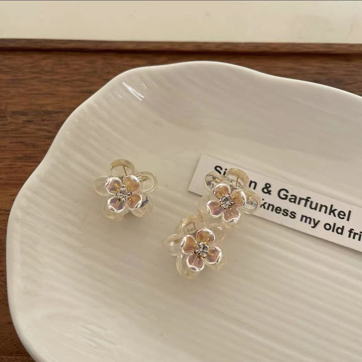 Wholesale Sparkling Flower Color Diamond Pearl Mini Hair Clip