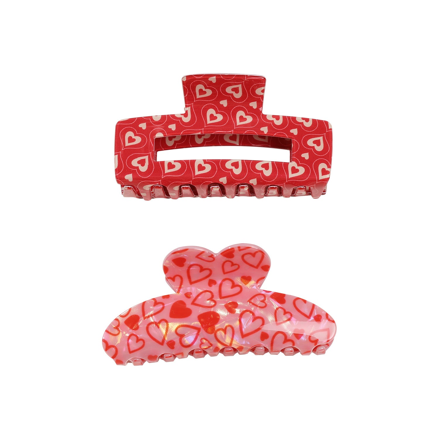 Wholesale Cross-border Hot Rose Love Printed Clip New Valentine's Day Atmosphere Women's Hairpin Shark Clip Hair Accessories