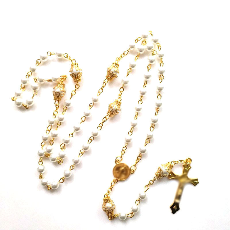 Wholesale Hot Sale Vintage Flower Holder Glass Beads Handmade Beaded Sweater Chain