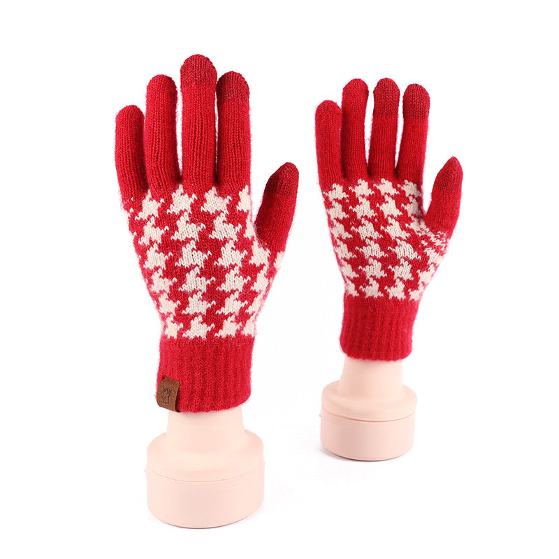 Wholesale Winter Red Warm Touch Screen Gloves