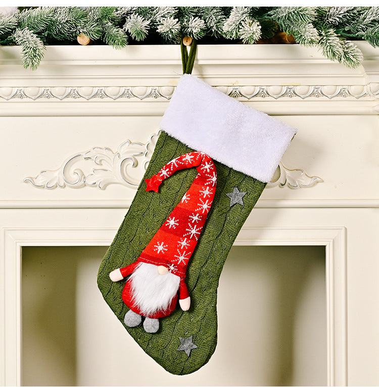 Wholesale Christmas Decoration Knitted Polyester Christmas Socks