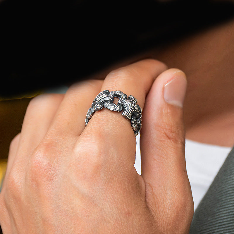 Wholesale Men's trendy all-match cross ring high-end design retro style male and female couple confession ring