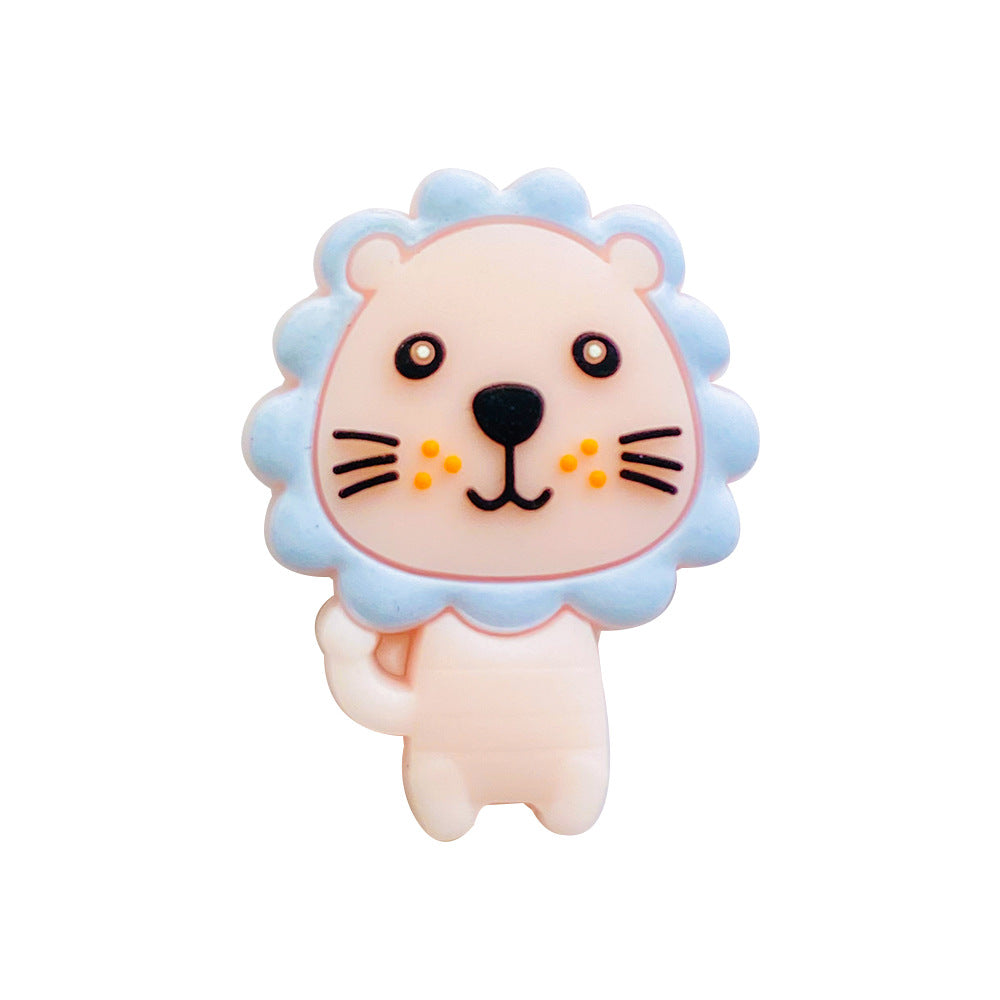 Wholesale of 10pcs Silicone Lion Cartoon Animals DIY Focal beads