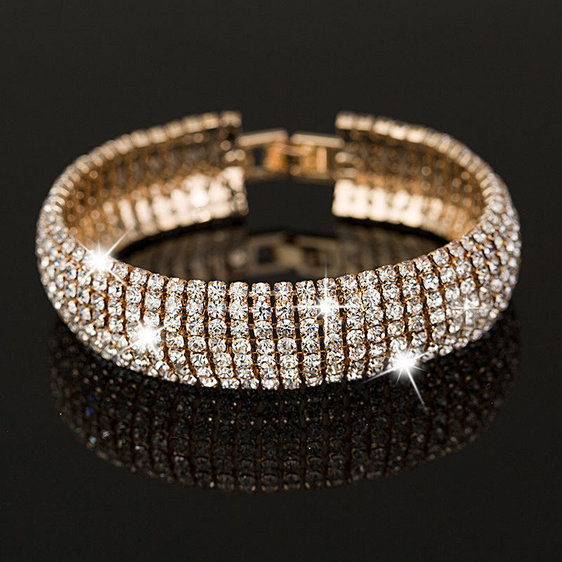 Wholesale 7 Rows Radian Diamond Bracelet