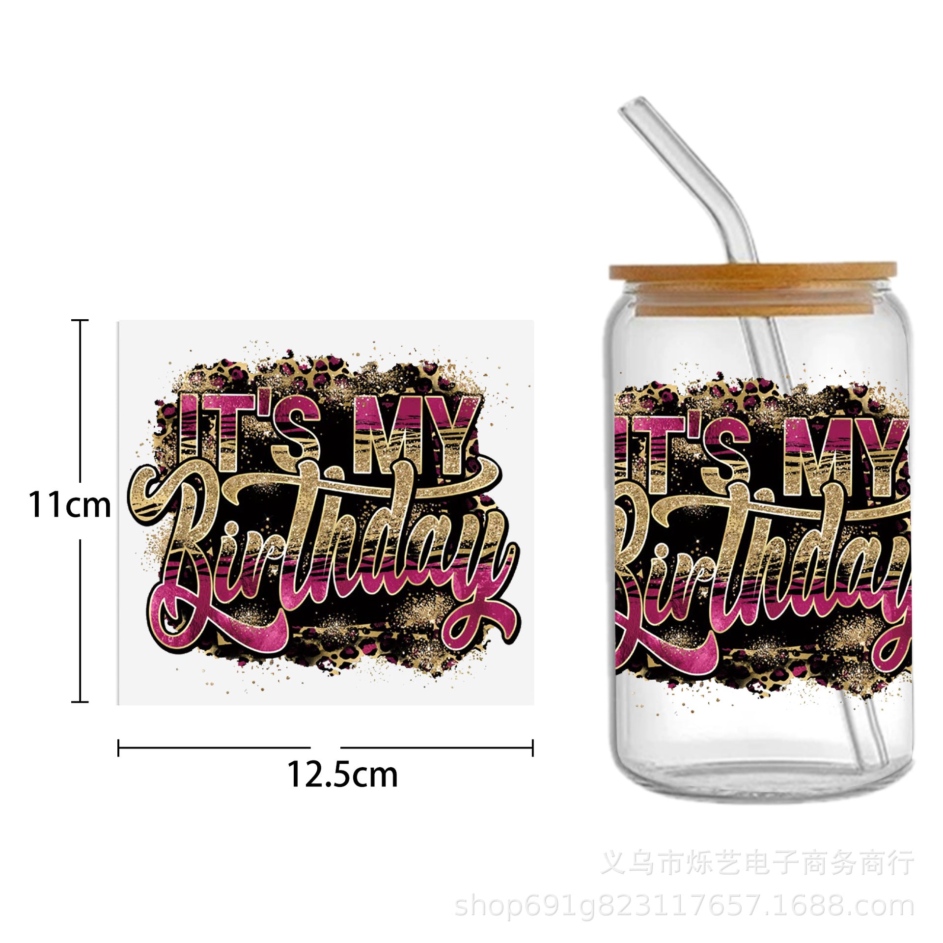 Wholesale Black Girl Series UV DTF Transfer Crystal Cup Sticker