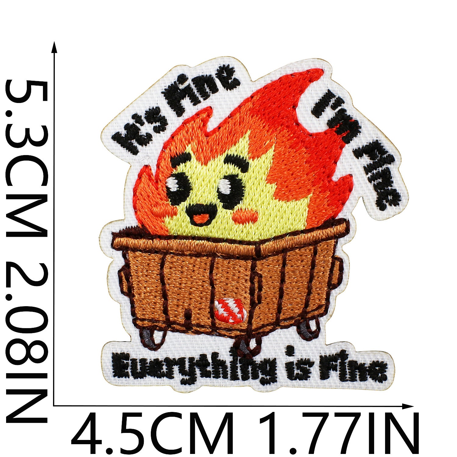 Wholesale Embroidered Polyester Patch Cartoon Box Flame English Letters Clothing Decorative Accent