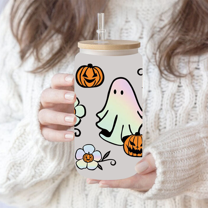 Wholesale Pumpkin Ghost Skeleton Halloween 16oz Cup UV DTF Wraps