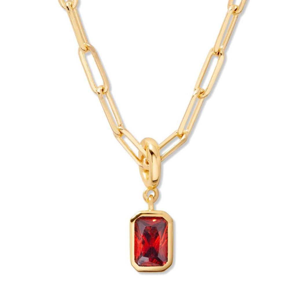Wholesale Titanium Steel 18K Gold Plated Teardrop Pendant Necklace Snake Bone Chain Birthstone Fashion Accessory For Party Gift