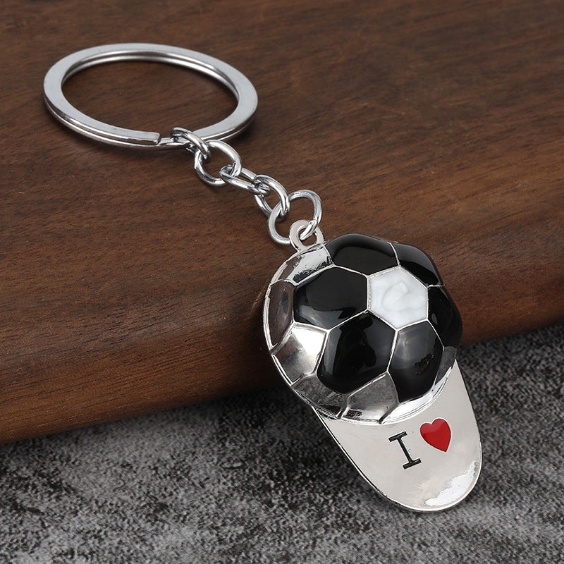 Wholesale Football trophy fan sports gift Metal Keychain