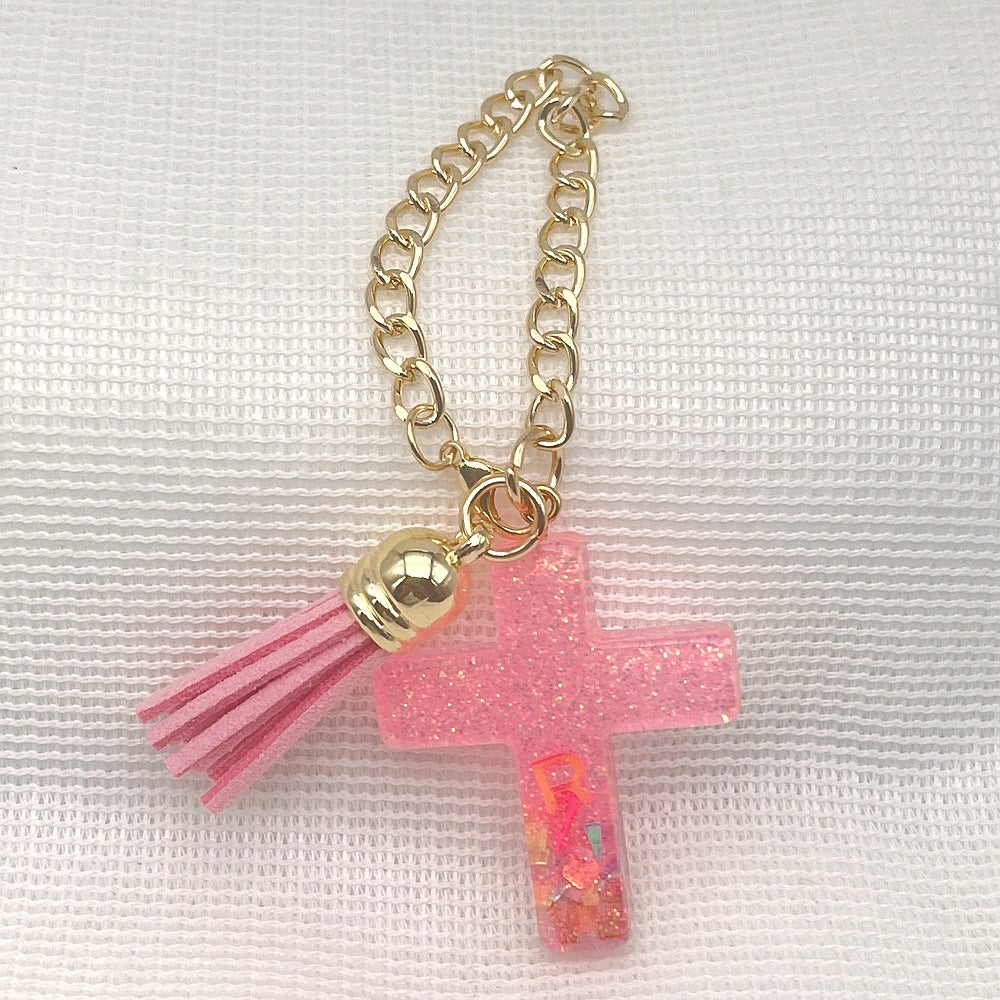 Wholesale Plastic Resin Seven Color Cross DIY Cup Chain Accessories