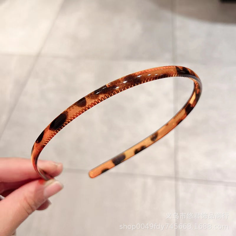 Wholesale 0.8CM plastic narrow edge wavy hair bundle face wash hair pressing headband hair accessories headdress