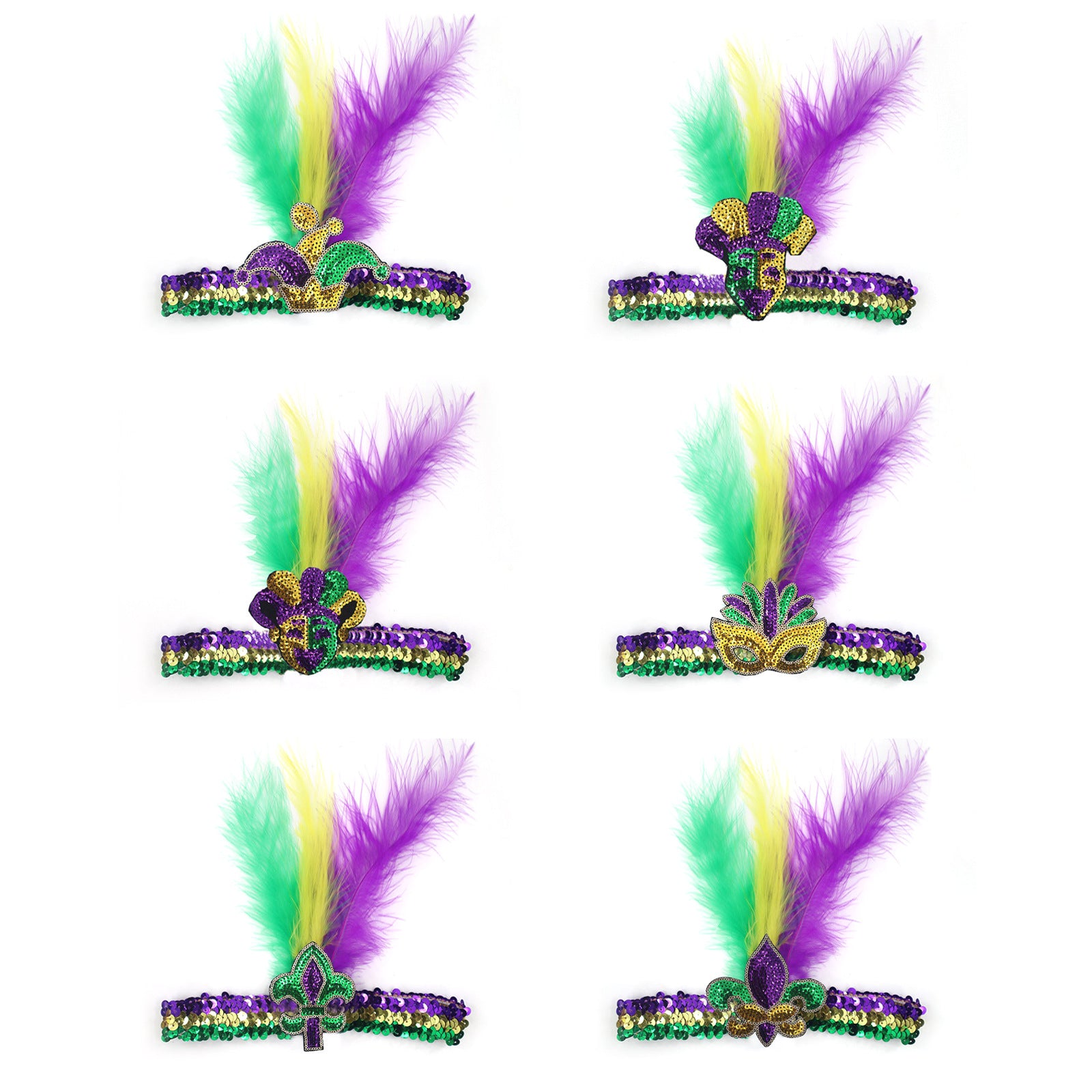 Wholesale Carnival Three Color Headband Mask Necklace Carnival Theme Carnival Prom Party