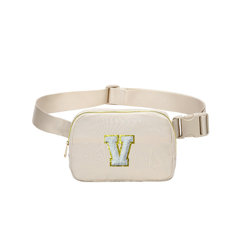 Wholesale Embroidered Letters Nylon Waterproof Waist Bag Fitness Chest Bag