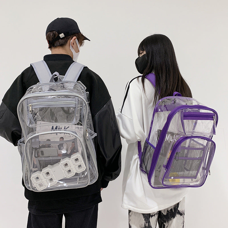 Wholesale PVC Large Capacity Jelly Colored Transparent Backpack