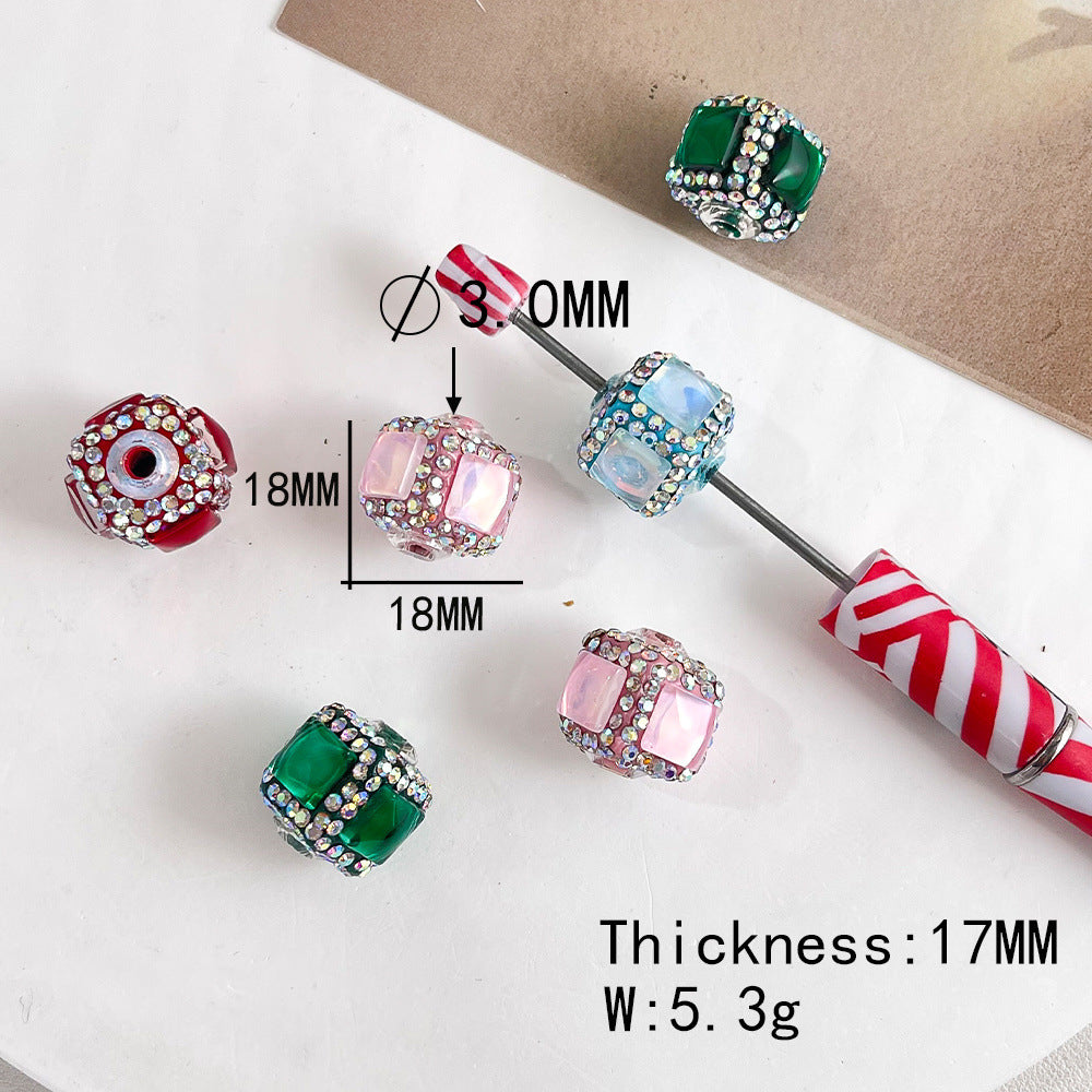 Wholesale 20pcs Colorful Full-Diamond Square Lantern Crystal Beads