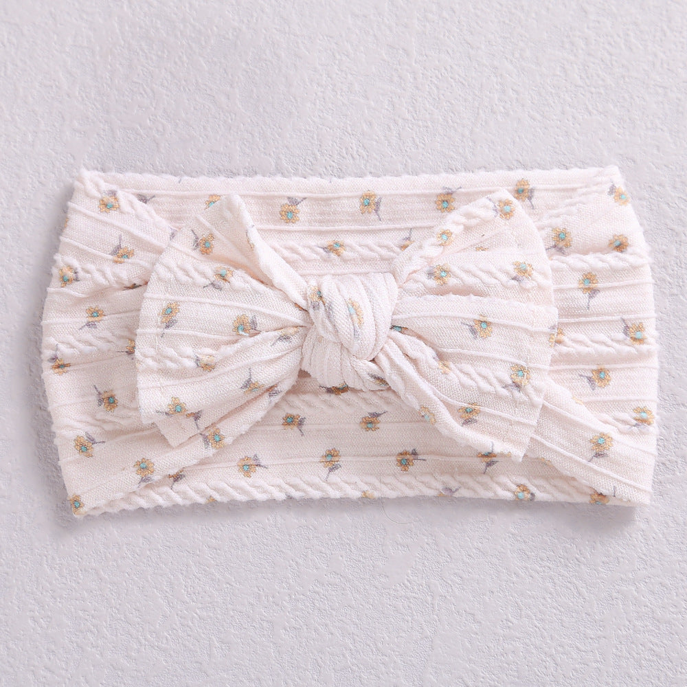 Wholesale Wide Edge Jacquard Bow Nylon Children's Headbands