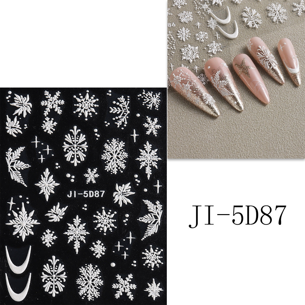 Wholesale 3pcs/pack 5D Christmas cartoon nail art embossed adhesive stickers