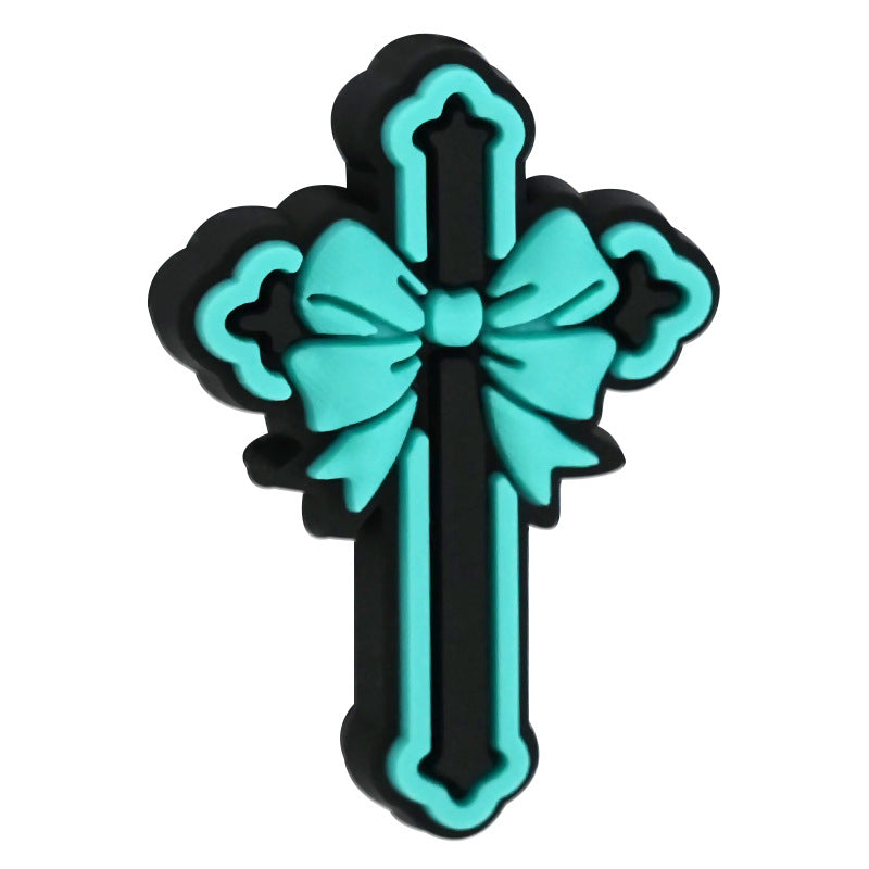 Wholesale Random 100pcs Colorful Bow Cross Focal Beads