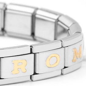 Wholesale Whole Letter Non Embroidered Steel Bracelet Charms