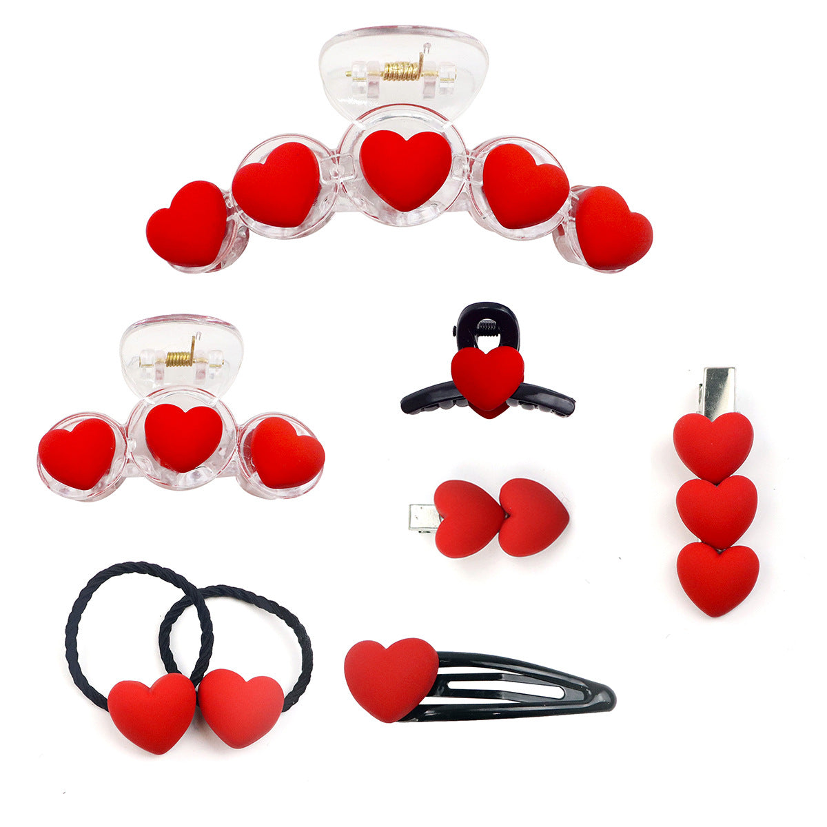 Wholesale Valentine's Day Red Love Pink Peach Heart Children's Hair Rings