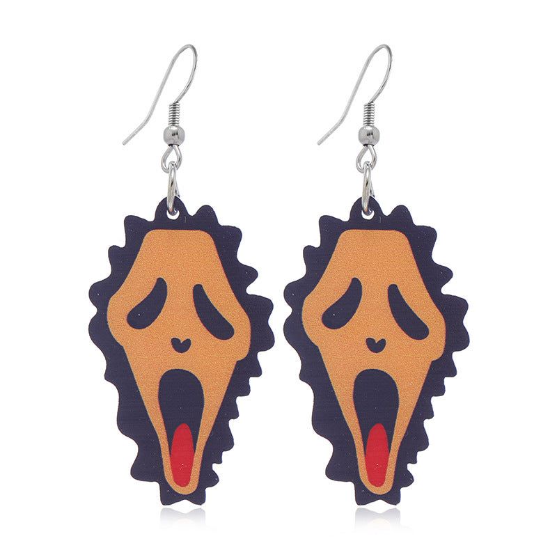 Wholesale 2023 Halloween Irregular Creative Multicolor Horror Acrylic Earrings