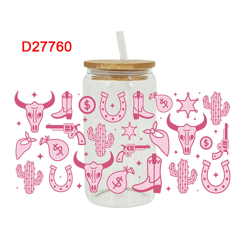 Wholesale Western Cowboy 16oz Cup UV DTF Wraps