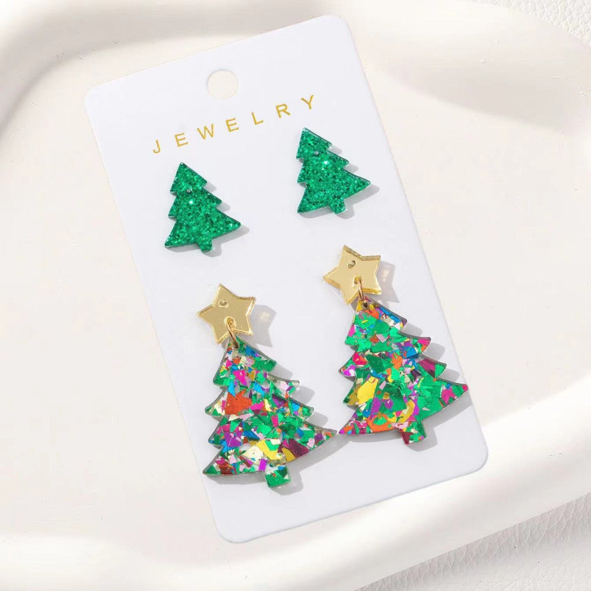 Wholesale Christmas Tree Snowman Series Acrylic Earrings Set