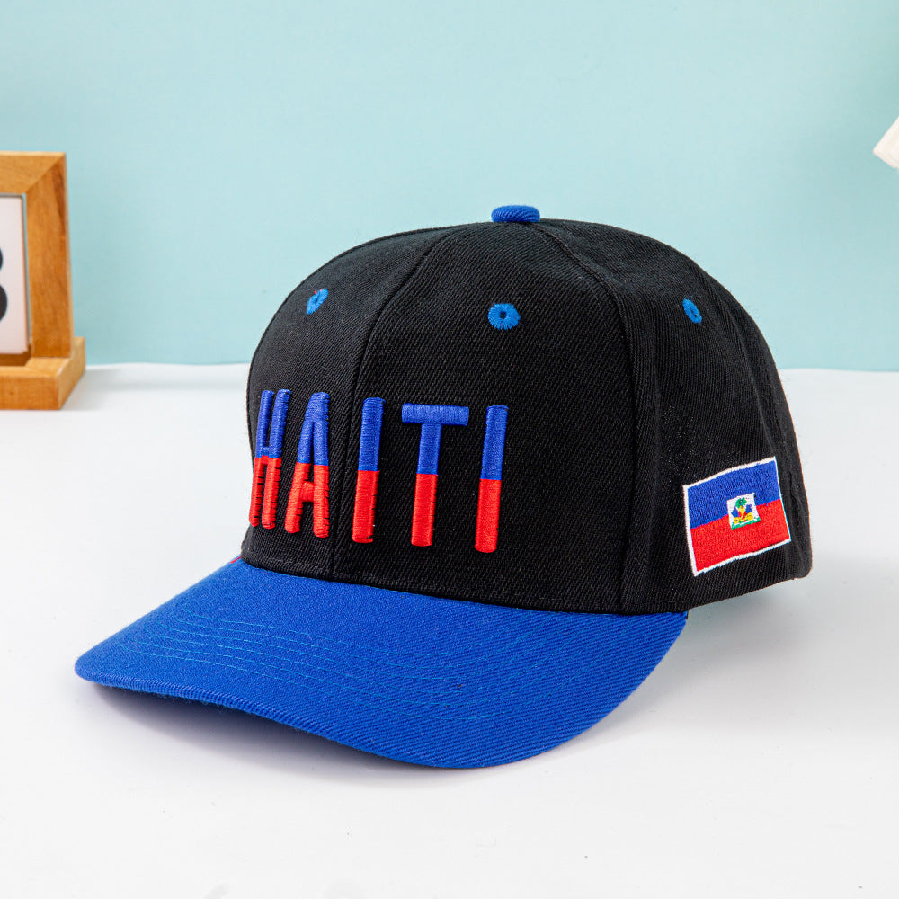 Wholesale Multi country flag hat color blocked flat brimmed baseball cap