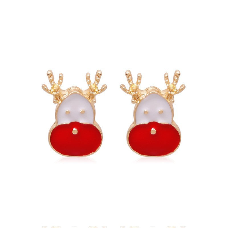 Wholesale Christmas snowflake candy bell reindeer earrings
