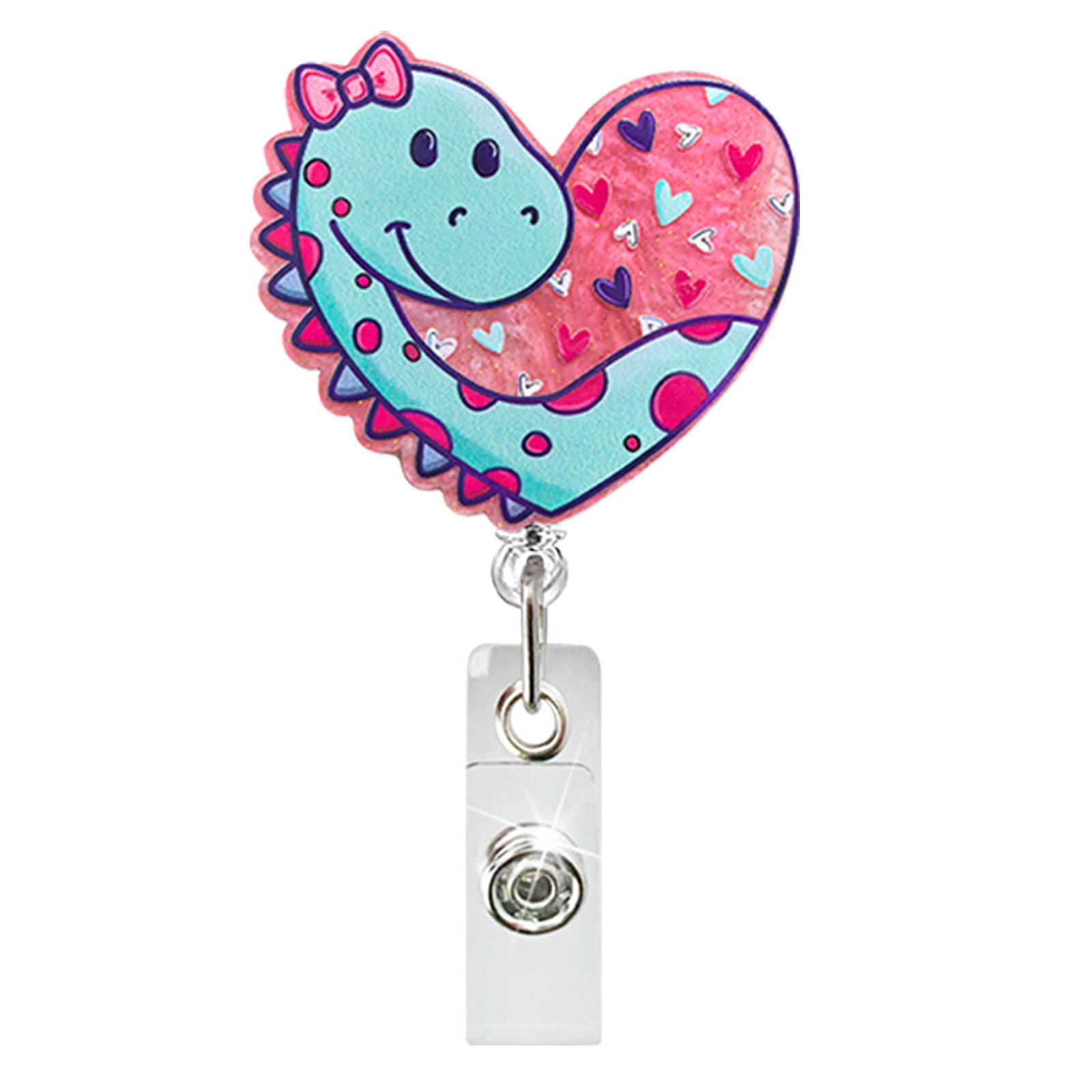 Wholesale New Acrylic Valentine' s Day Love Retractable Rotating Badge Reel Medical