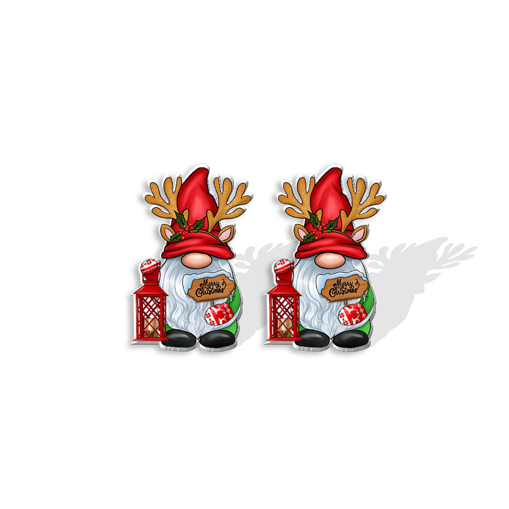 Wholesale Christmas Biscuit Man Elk Resin Earrings