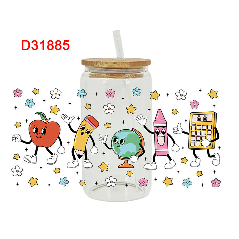 Wholesale Color Brush Paint 16oz Cup UV DTF Wraps