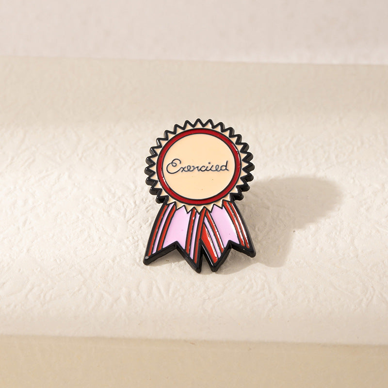 Wholesale Colorful Alloy Enamel Letter Badge Brooch