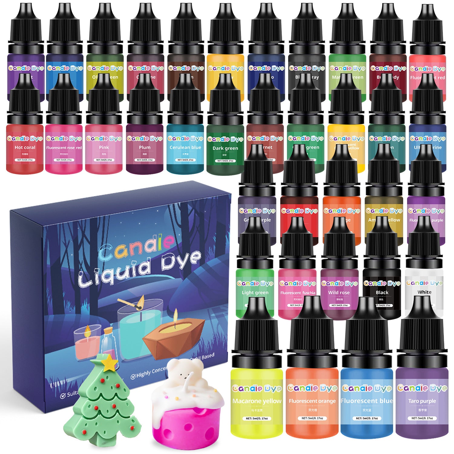 Wholesale 36 Color 5ML Highly Concentrated Color DIY Handmade Soap Aromatherapy Candle Pinching Music Dyeing Essence