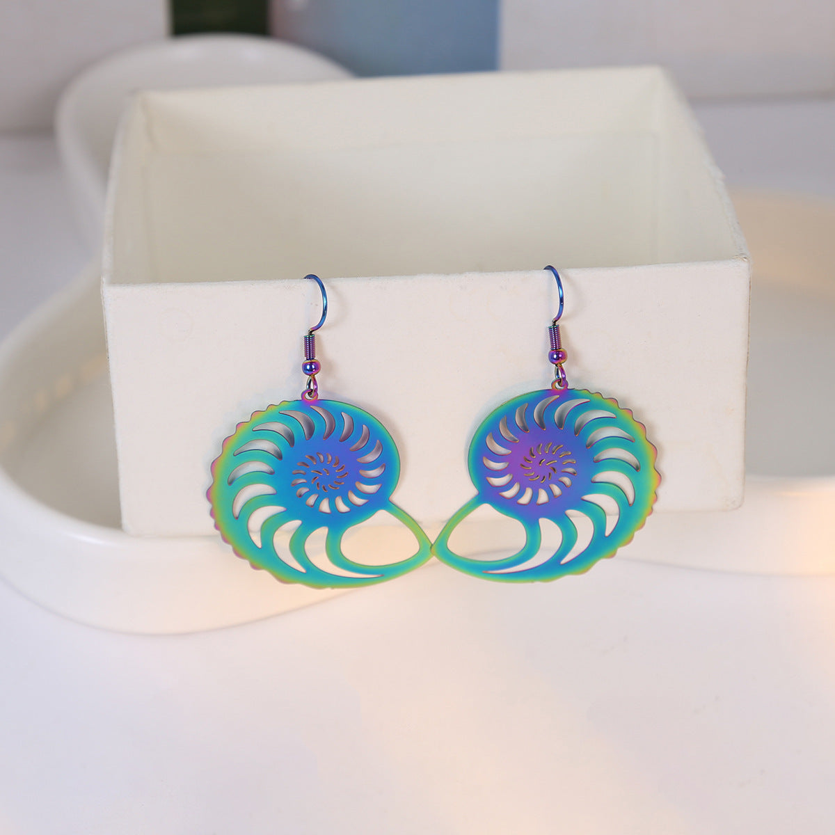 Wholesale Colorful Ocean Series Niche Colorful Shell Jellyfish Earrings