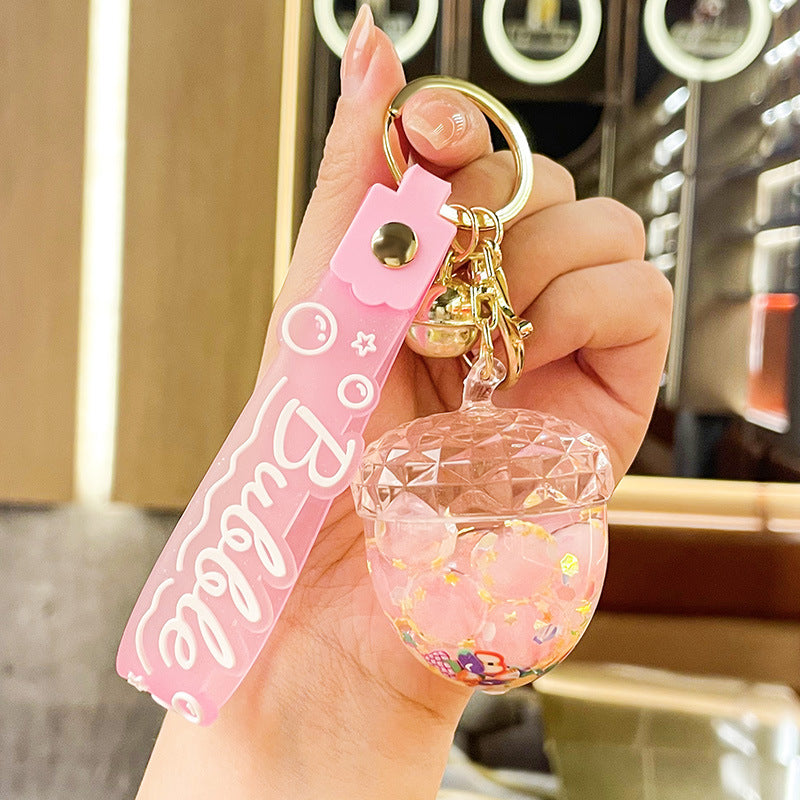 Wholesale New Acrylic Oiled Luminous Pine Cone Keychain