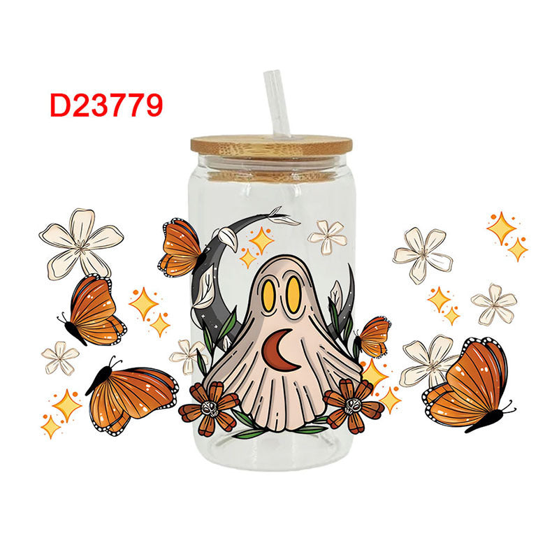 Wholesale Bat Plant Ghost Halloween 16oz Cup UV DTF Wraps