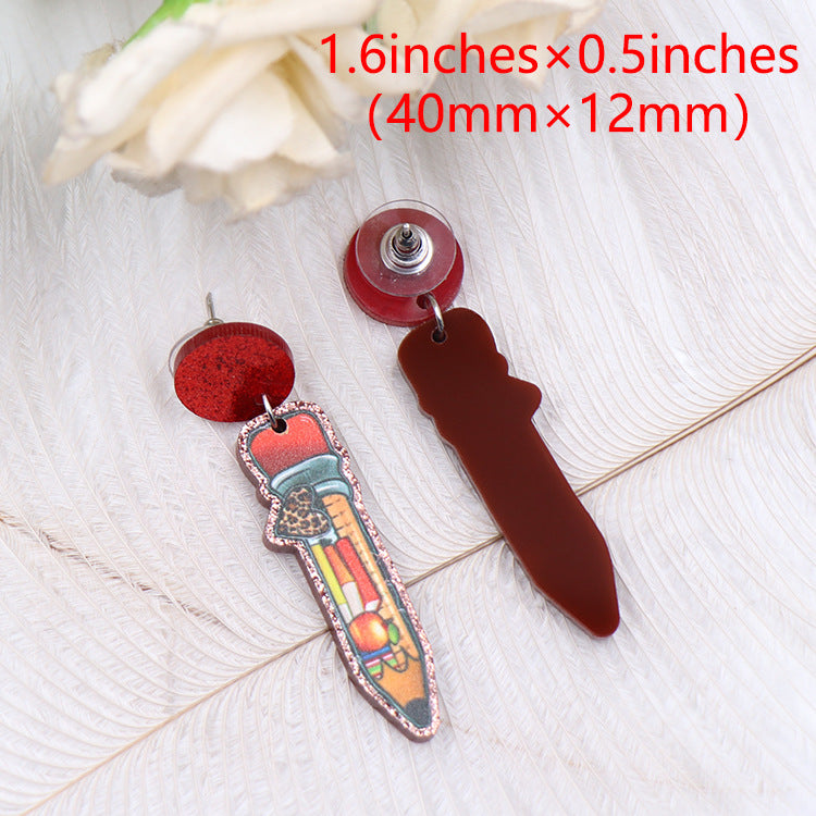 Wholesale Amazon Baseball Book Apple Personality Pencil Earrings