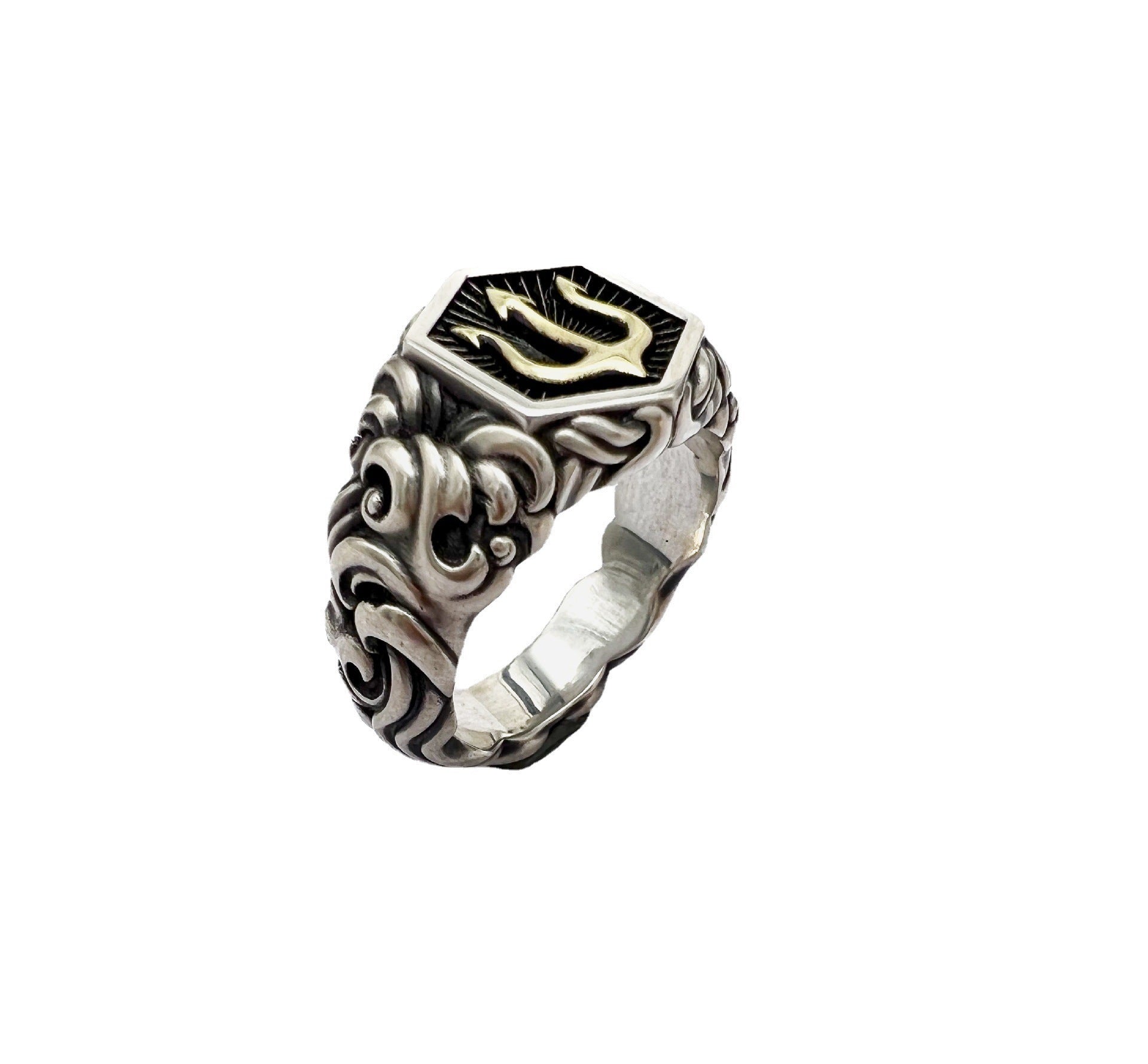 Wholesale Alloy Ocean Trident Poseidon Ring