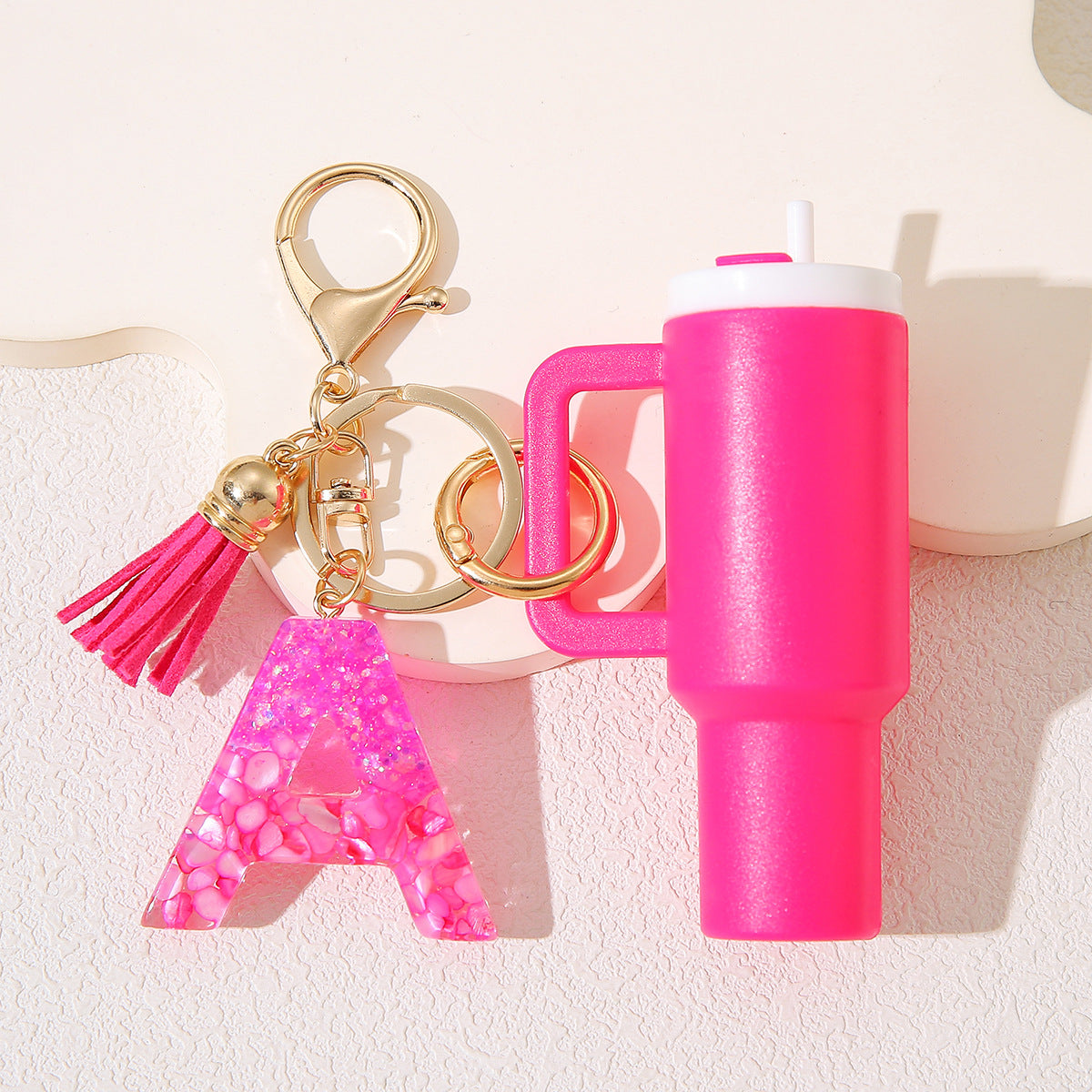 Wholesale Cute New Mini 26 Initials Ice Cup Tumbler Cup Keychain  Can Wrap Women Backpack Pendant