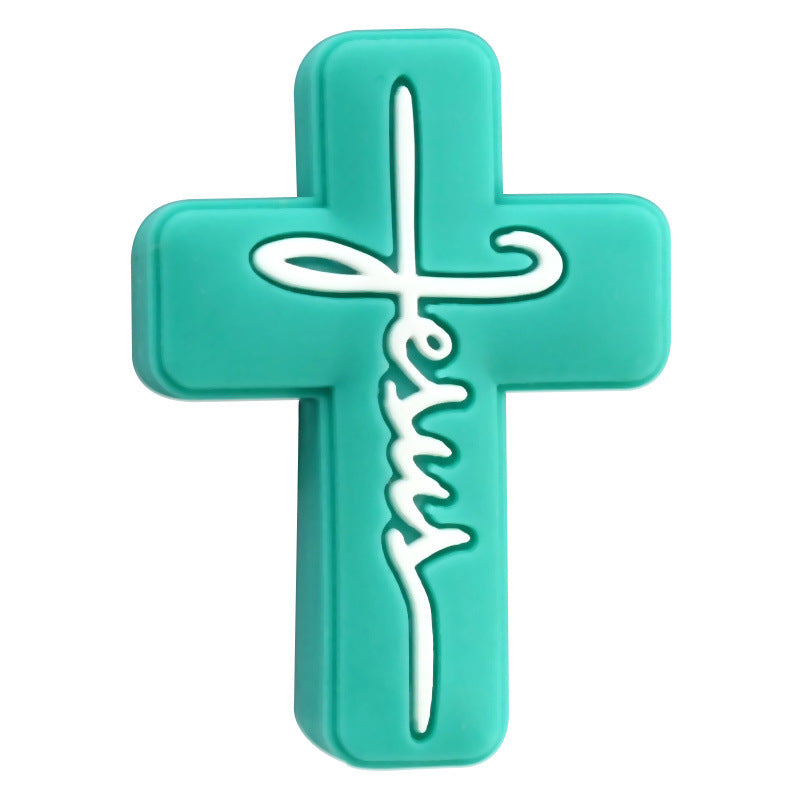 Wholesale Random 100pcs  Soft Rubber Beads Cartoon Cross  Loose Beads