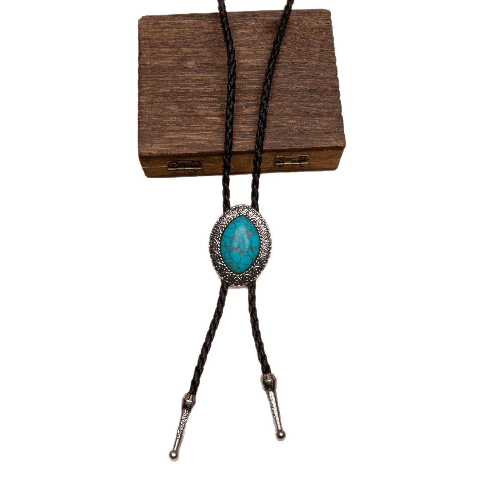 Wholesale Bohemia Blue Pine Stone  Bolo Tie Necklace